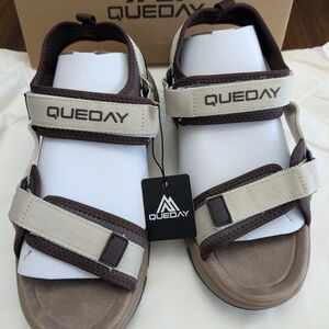 Queday Unisex Sport, Outdoor Hiking Sandals w/ Arch Support Sz W10 8.5M New